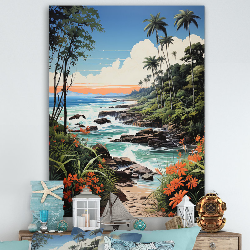«Beinteinn Coastaltropical Tropical Paradise I», reproduction sur toile, H 32 po x l 24 po x P 1 po, Toile tendue