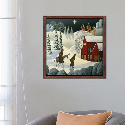 The First Christmas by Debbie Criswell - Floater Frame Print on Canvas