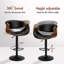 Upholstered Adjustable Height Counter Stool with Solid Wood Frame