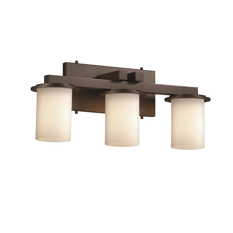 Éclairage pour salle de bain 3 lumières Casson, Bronze foncé, Opale