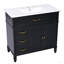 Meuble-lavabo 36 po avec lavabo, armoire de salle de bain avec tiroirs, structure solide et panneau de fibres à densité moyenne, un paquet