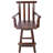 Rustic Fir Wood Bar Stool With Footrest & Wide Armrest-386268341