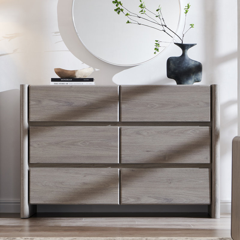 Commode 6 tiroirs Bolanos, Gris, 31.5" H x 47.5" W x 15.94" D