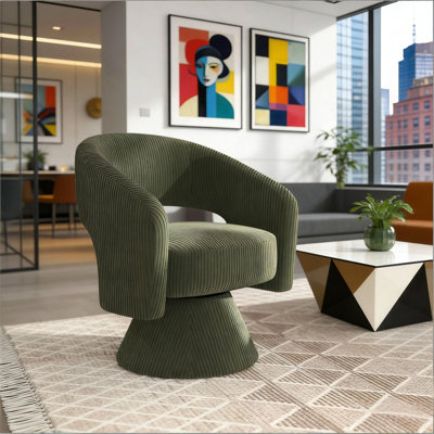 Fauteuil demi-tonneau, fauteuil d'appoint pivotant, fauteuil de bienvenue