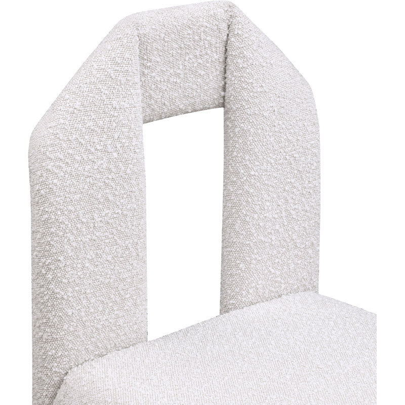 Chaise rembourrée Bennett, Tissu crème bouclé