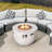 Billington 8 - Person Outdoor Steel Wicker Fire Pit Conversation Set - Gray