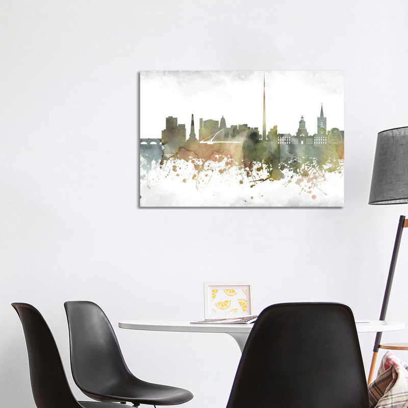 Dublin Skyline by WallDecorAddict - Wrapped Canvas Print, 66.04cm H x 101.6cm W x 1.9cm D