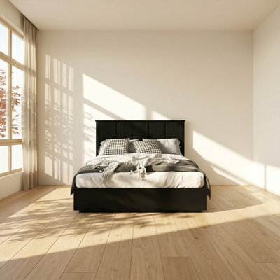 Lit plateforme en bois massif de l 64,2 po x P 83,6 po x H 54,0 po Modern Collection