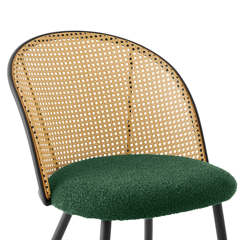 Avenlee 18.5'' H Fabric Upholstered Metal Cane Back Side Chair, Green, 4
