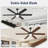 Cissline 65" Modern Black 6-blade Ceiling Fan with Led Light and Remote Control for Living Room/Office/Bedroom