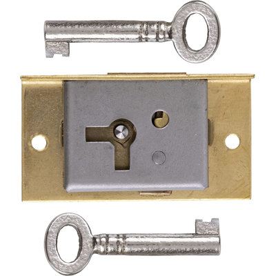 Small Half Mortise Lock with Two Skeleton Keys