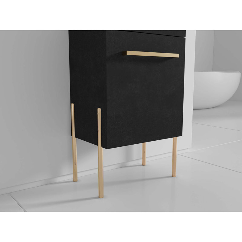Meuble-lavabo simple 17 po Taft Avenue, Marbre noir, Laiton satiné