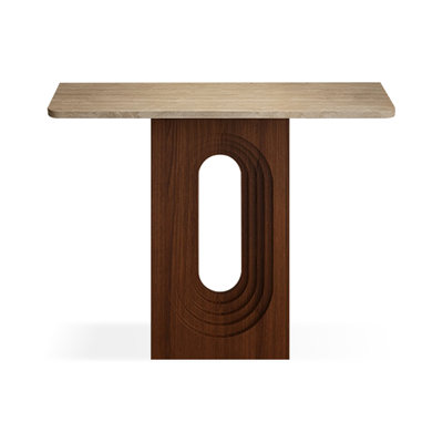 Traditional Nut-Brown Solid Wood Console Table