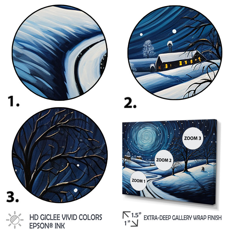 Frosty Pathway Road Into Winter Embrace IV - Art mural sur route, Cadre flottant blanc, H 16 po x l 32 po x P 1 po