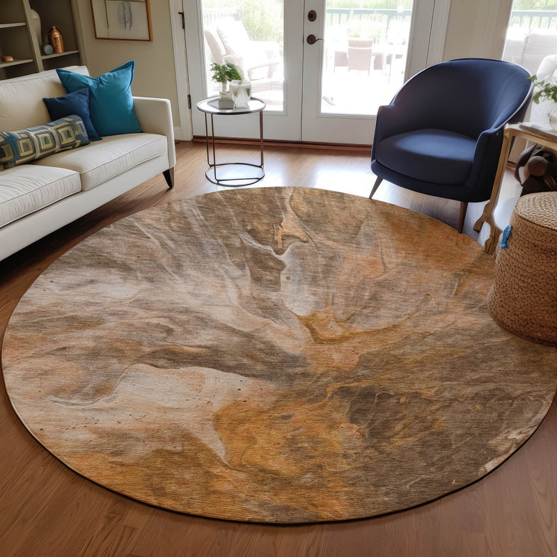 Abstract Indoor / Outdoor Rug, Round 8'