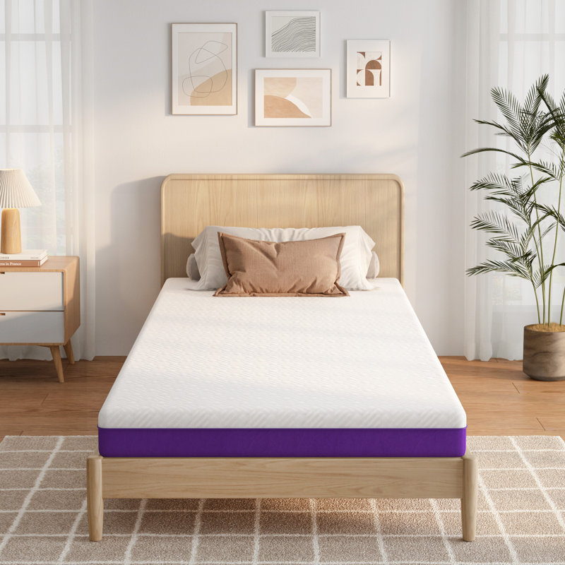 Matelas en mousse viscoélastique imprégnée de gel, matelas simple avec housse amovible et lavable, 6", Lit simple