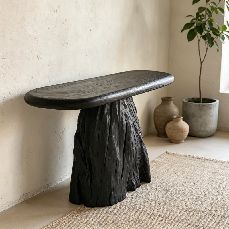 Wabi-Sabi Solid Wood Entryway Console Table