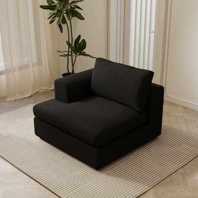 Fauteuil d'appoint modulaire rembourré avec housse de droite et rembourré Boucle