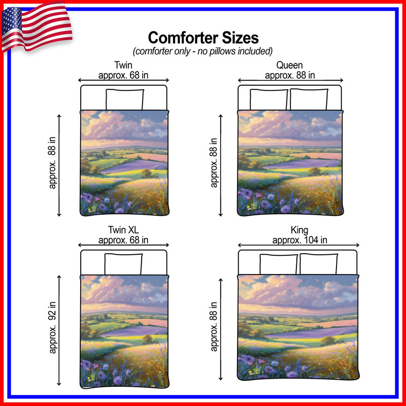 Vibrant Countryside Landscape Comforter, King