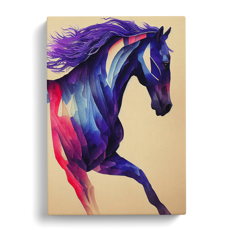 XC1022-1597X Colourful Horse No.3 Abstract - Wrapped Canvas Print, 76cm H x 50cm W x 3cm D