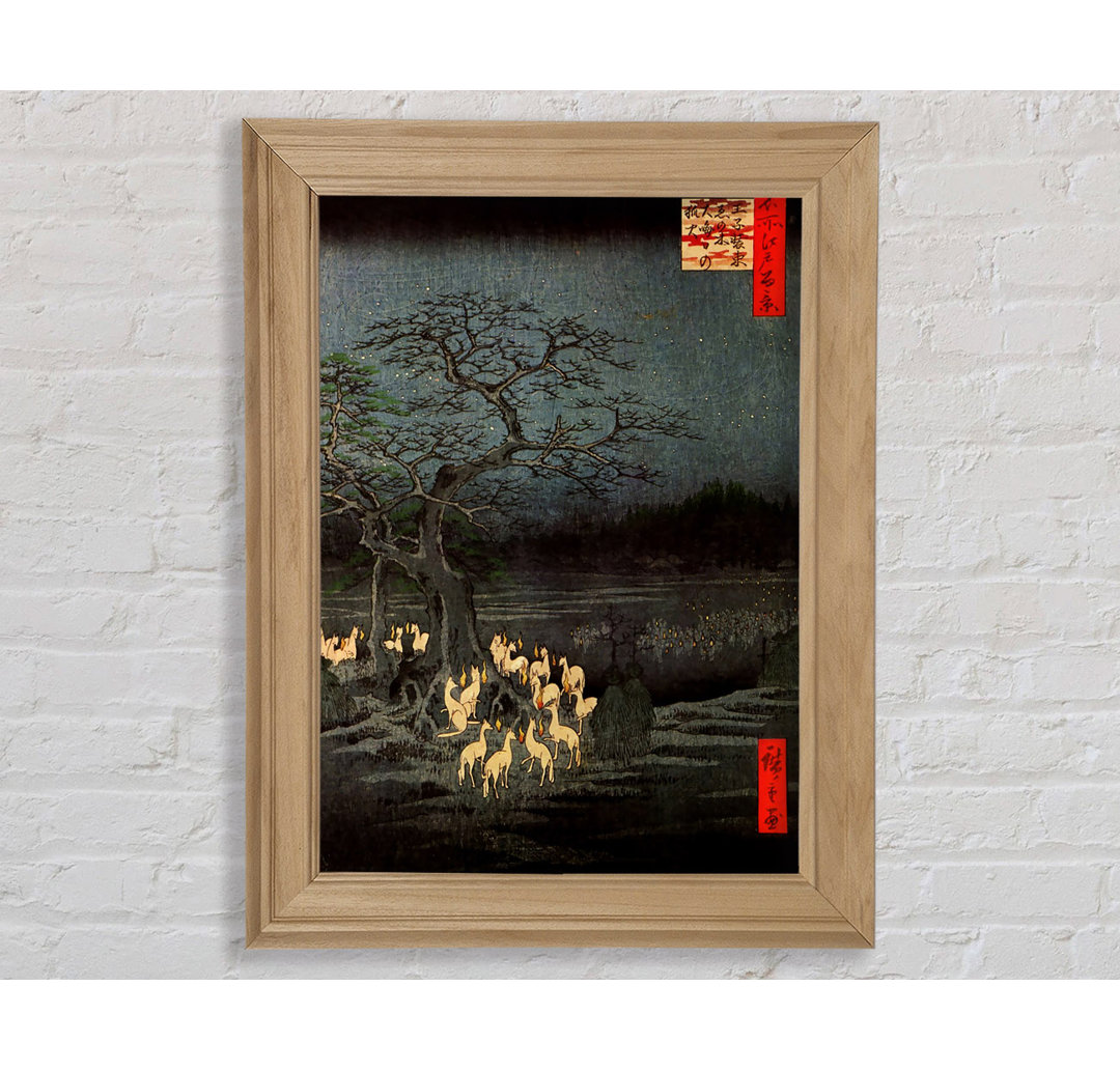 Hiroshige Feuerfüchse - Einzelner Bilderrahmen Kunstdrucke