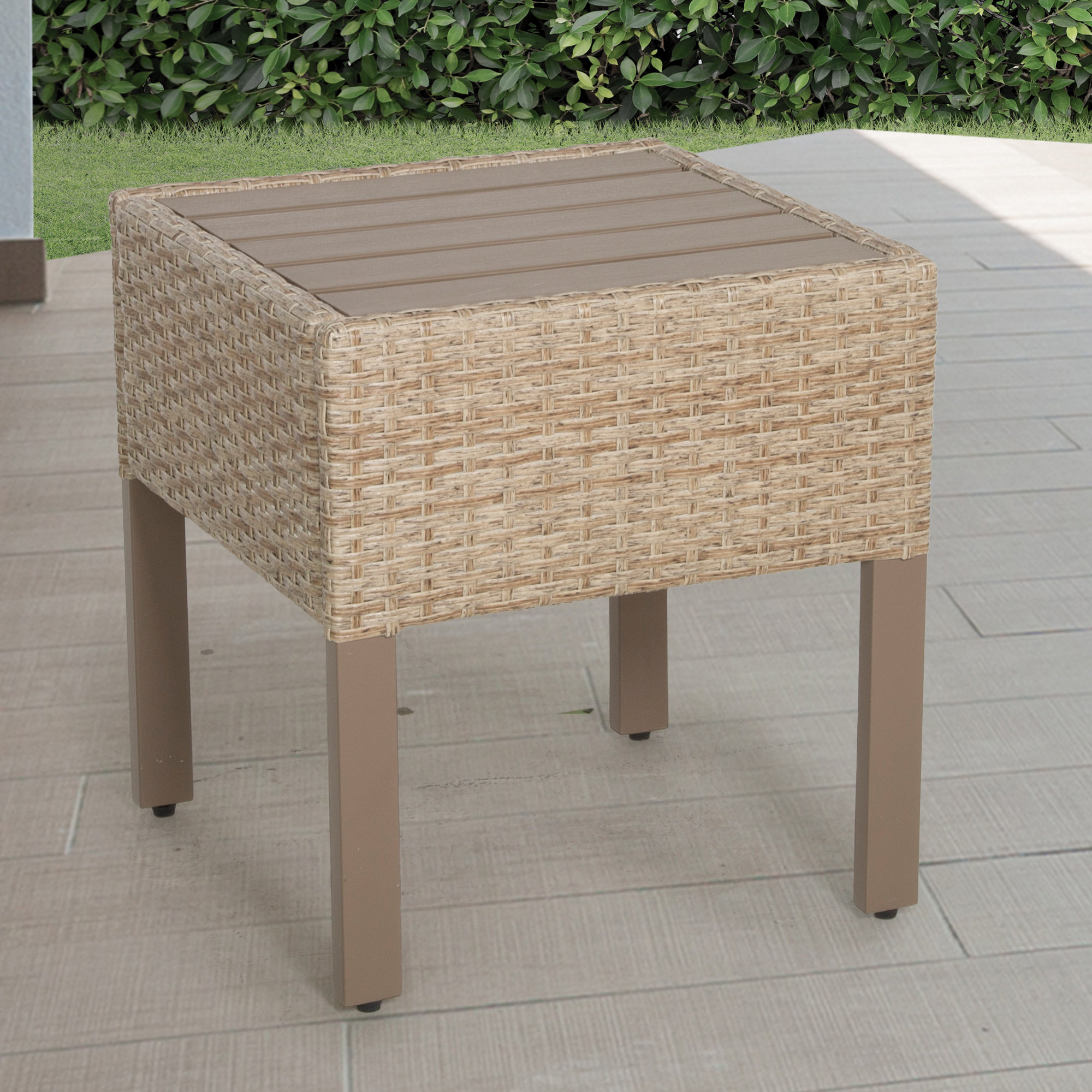 Wade Logan® Aranka Outdoor Wicker Side Table & Reviews Wayfair