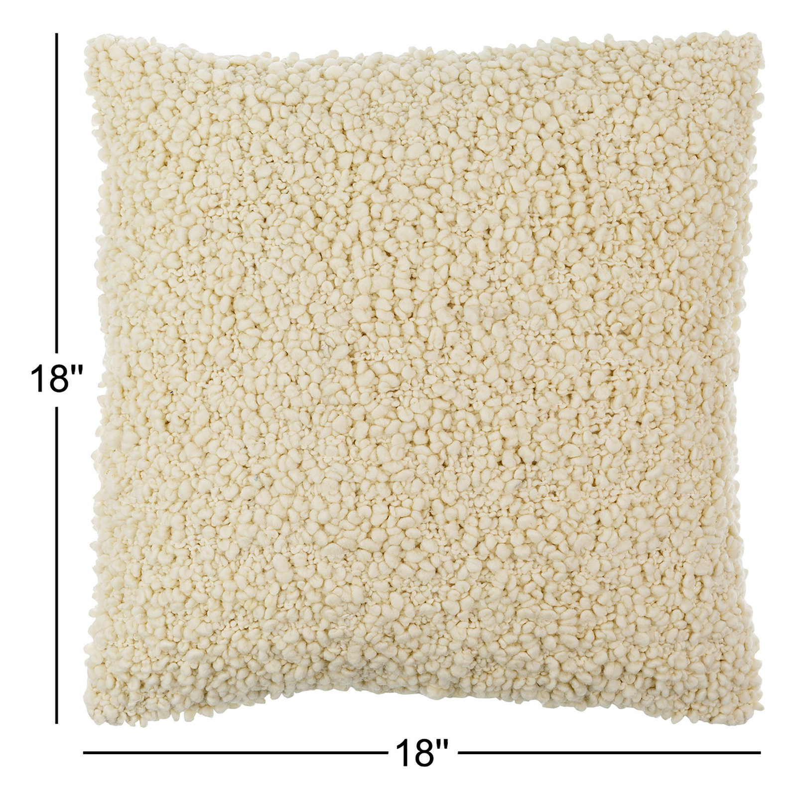 Anella 22" x 22" Pillow Cover, 18"H x 18"W, Beige, Pillow Cover Only - No Insert