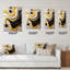 Liquide abstrait minimal en jaune blanc IV - Horloges murales à formes abstraites-99638648