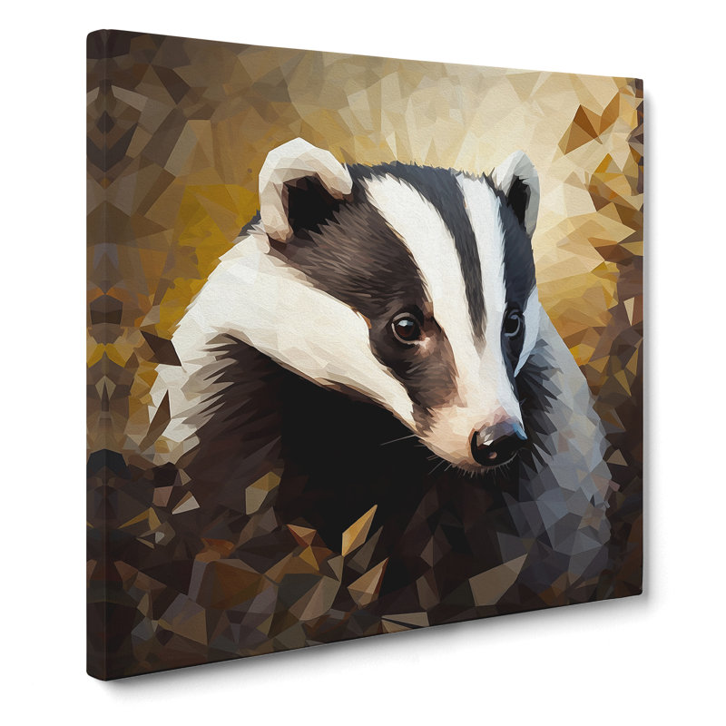 Badger Cubism No.3 - Print, 35cm H x 35cm W x 3cm D