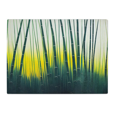 Painted Bamboo Forest Vol.3  Glass Chopping Board