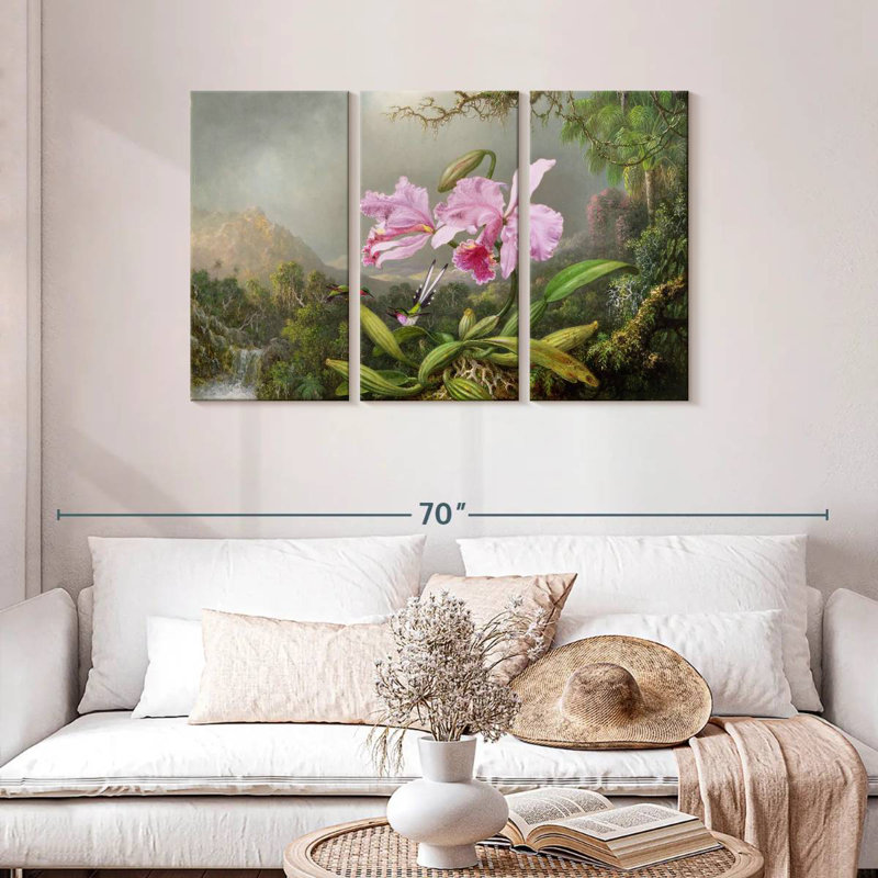 Étude Harnek d'une orchidée, H 28 po x l 45 po
