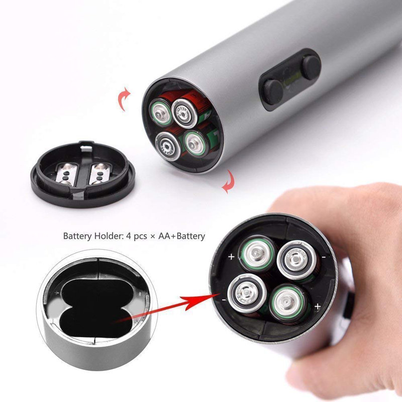 Ouvre-bouteille électrique à piles, Argent