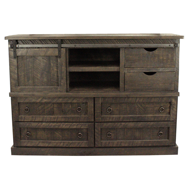 Commode combinée 8 tiroirs Casson, Bois flotté rustique