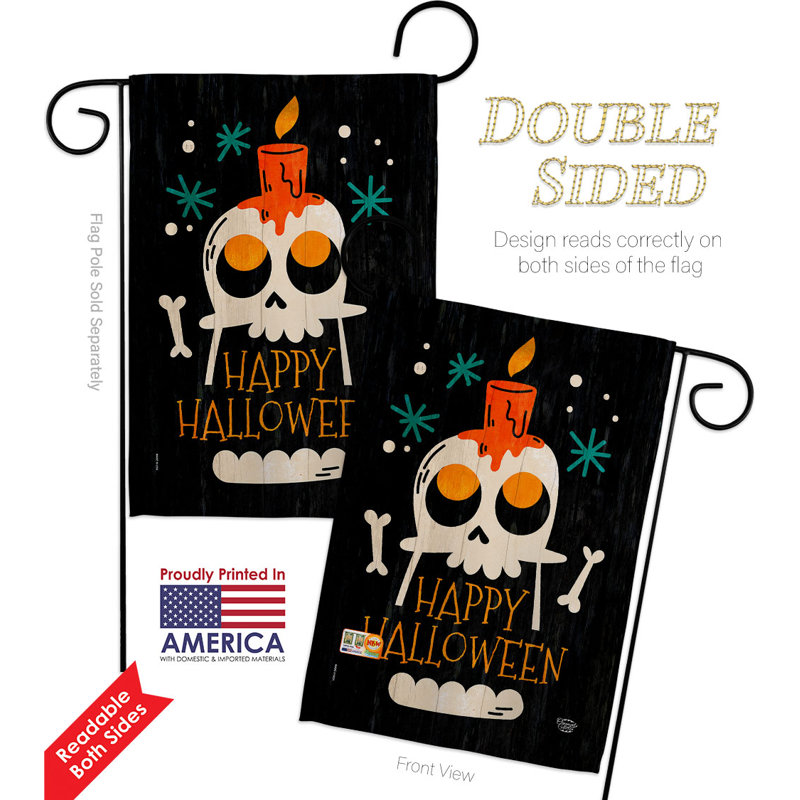 Double Sided 18.5 in. H x 13 in. W Polyester Halloween Garden flag