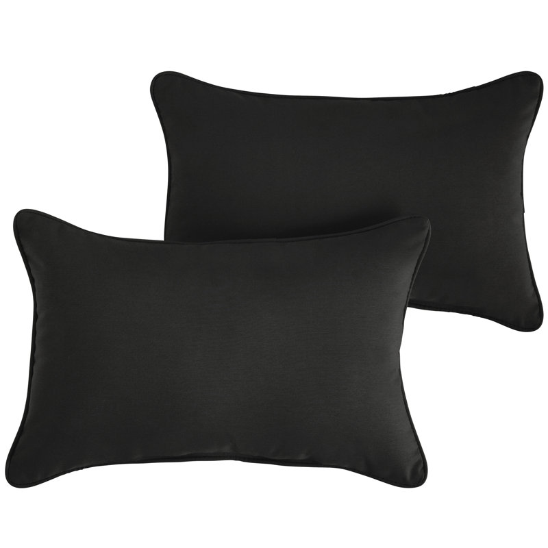 Coussin Selene, 16 po x 26 po, Noir