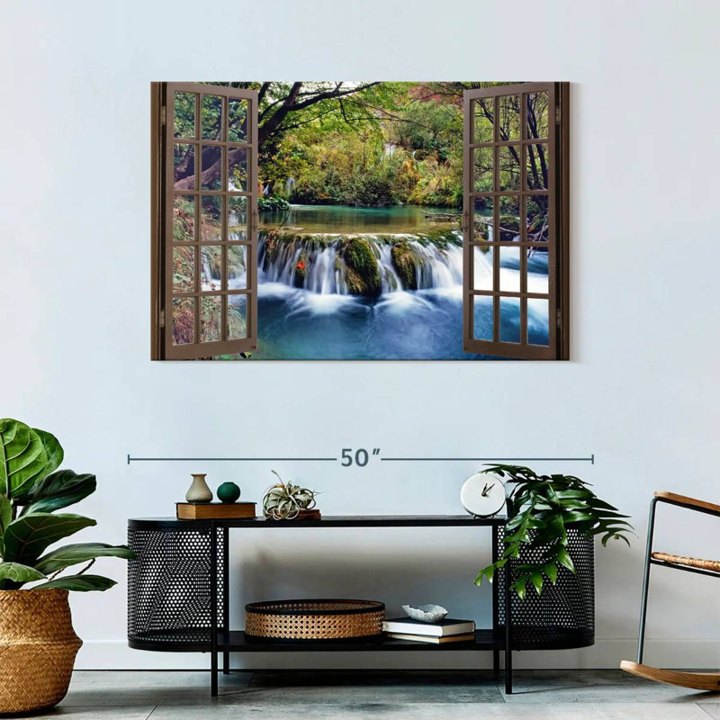 Fenêtre ouverte sur toile, H 30 po x l 45 po x P 1,25 po