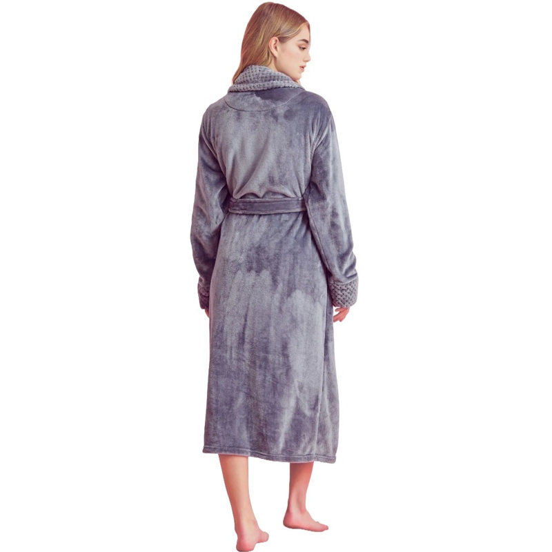 Peignoir en molleton avec poches Vasco, P / M, gris