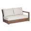 Canapé modulaire d'extérieur en bois d'acacia avec design à lattes et coussins surdimensionnés Dawson