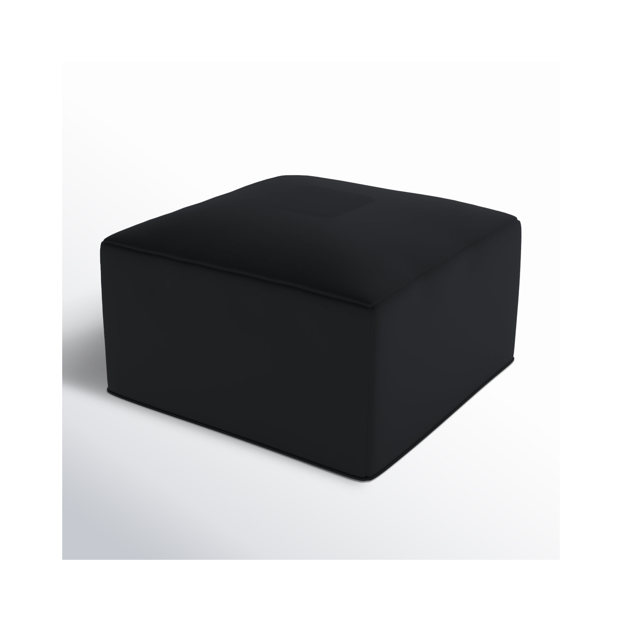 Praia Sunbrella Outdoor Ottoman, Canvas Black Sunbrella® Canvas