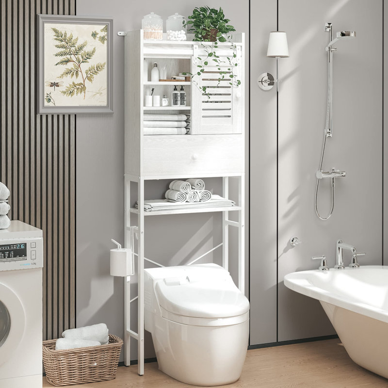 Rangement autoportant au-dessus de la toilette, Blanc