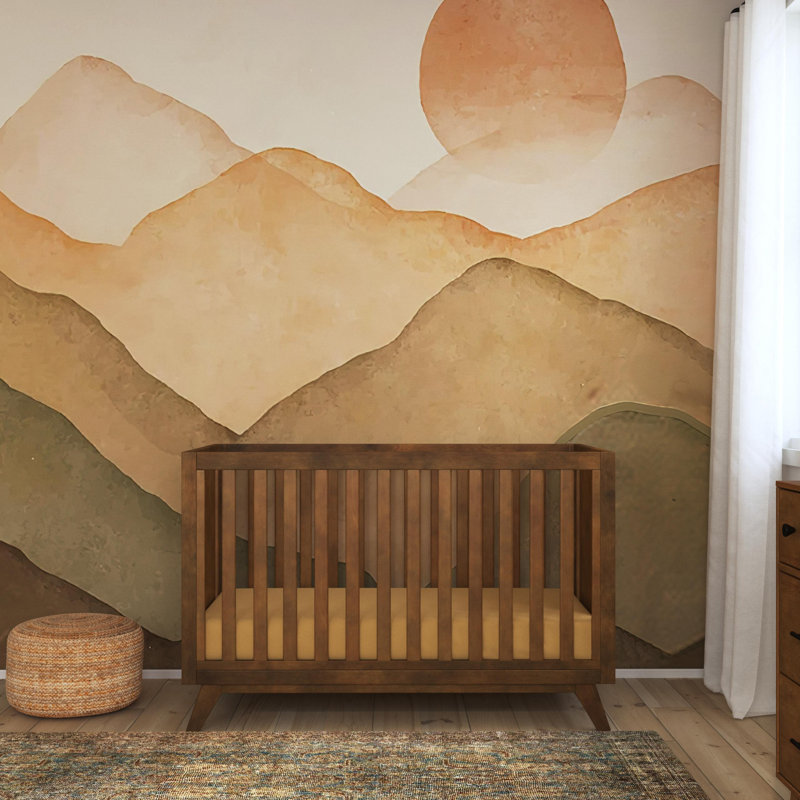 Lit de bébé convertible 3-en-1 Otto, Noyer / bois