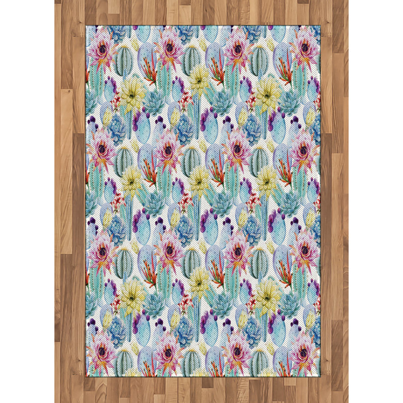 Cactus High Density Long Fiber Poly Threads Decorative Area Rug Carpet, Rectangle 4' x 5'8"