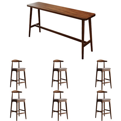 Tables et chaises de bar décontractées en bois massif