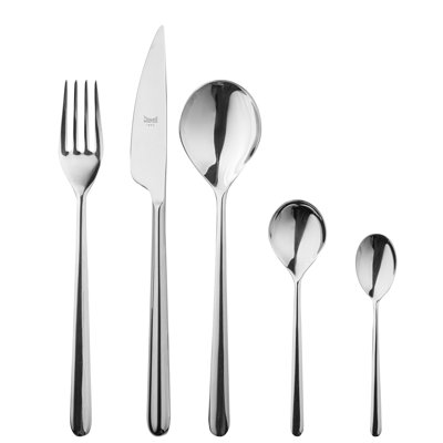 Ensemble de couverts Linea avec cuillères à moka - 30 pièces - Acier inoxydable