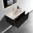 36" Modern Bathroom Vanity - Striped Black Oak, White Ceramic Sink, Thoughtful Details Pre-Assembled For Living With Sink-1359114999-1359114992