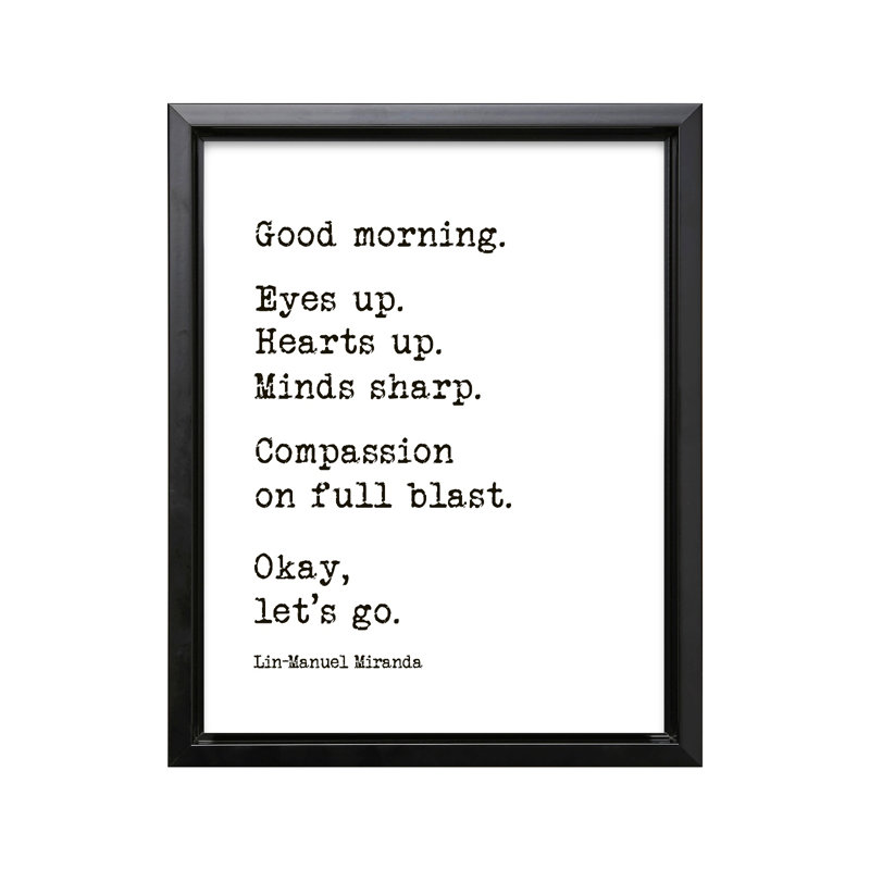 Good Morning, Cadre noir, Canevas, H 24 po x l 32 po