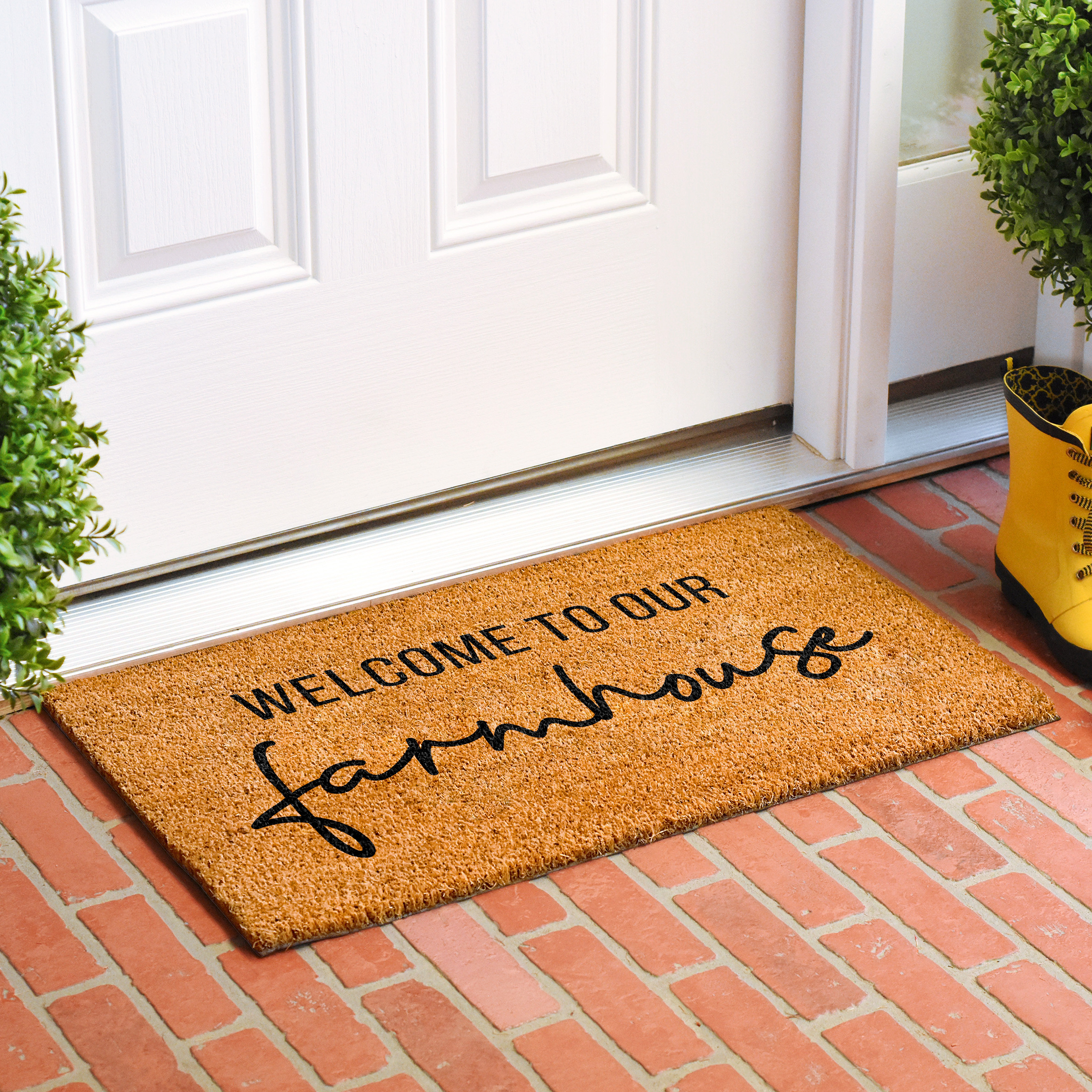 Extra Durable Fall Door Mat - Welcome Mats Outdoor - 30x17, Bright Brown