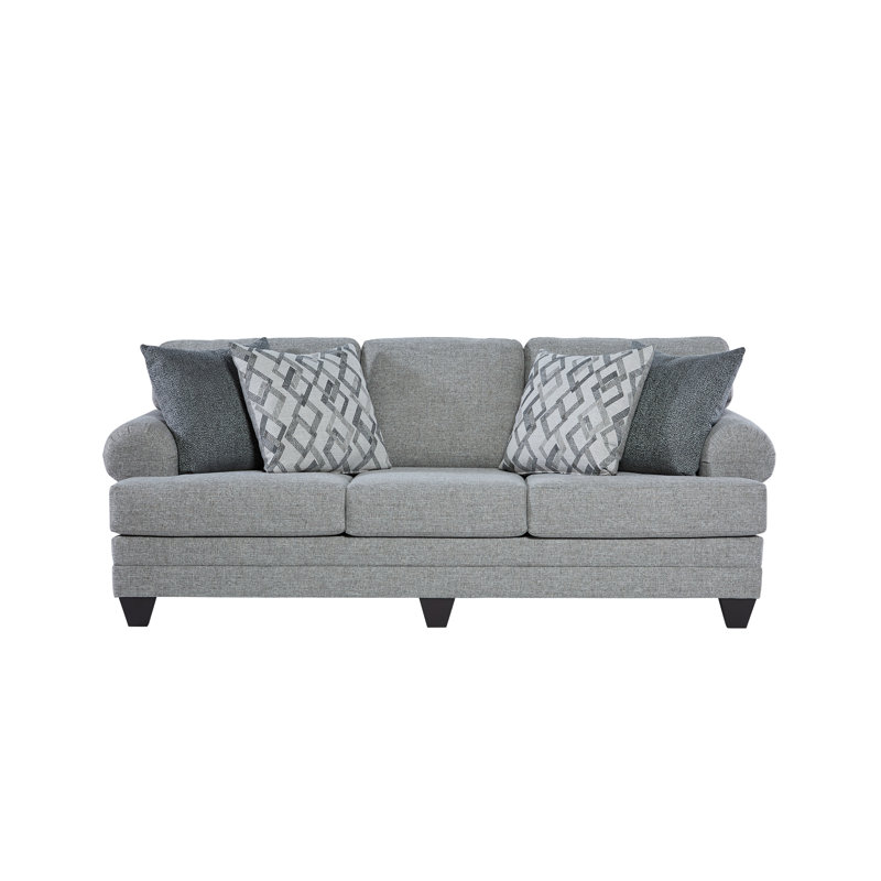 Cannoy Upholstered 93'' Sofa, Brown/Gray Polyester Blend