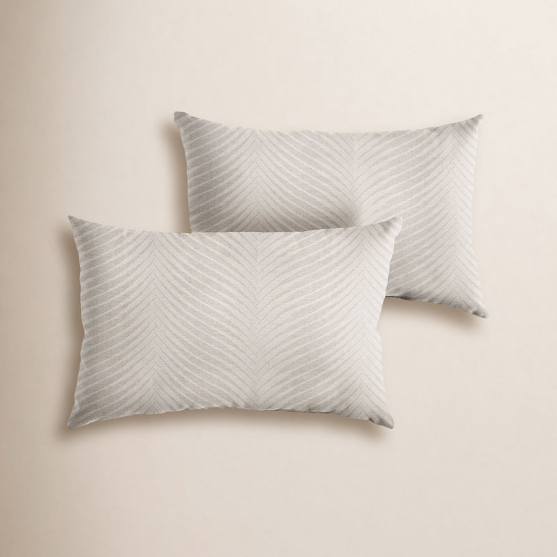 New Sunbrella 2023 Sunbrella® Lumbar Rectangular Indoor/Outdoor Pillow Cover & Insert, Natural, 12" x 18"
