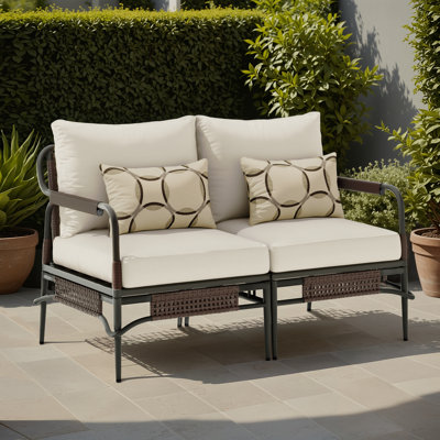 Fern Aluminum Outdoor Loveseat with Cushions